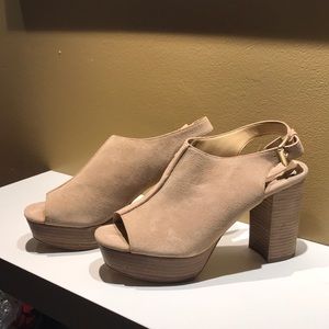 Authentic Michael Kors suede chunky heels